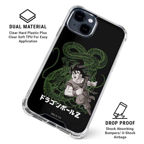 Dragon Ball Z Goku and Shenron iPhone 14 Clear Case